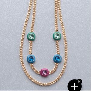 Avon Gold Chain Multicolor Gemstone Necklace - Women Jewelry